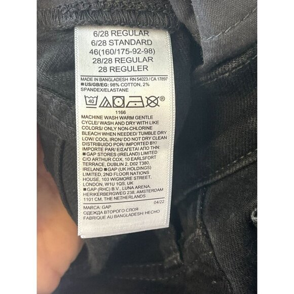 Gap 70s Flare High Rise Stretch 5-pocket Black Denim NWT Jeans Size 6/28 R NWOT - Picture 3 of 4